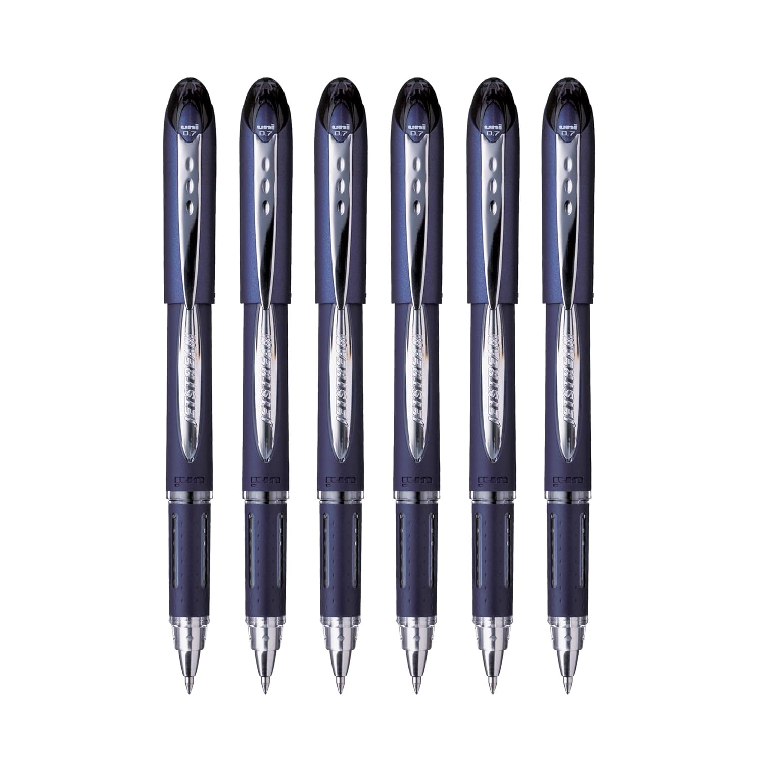 

UNI-BALL Jetstream SX217 0.7mm Roller Ball Pen Black Ink Pack of 6 Smooth Writing Office School