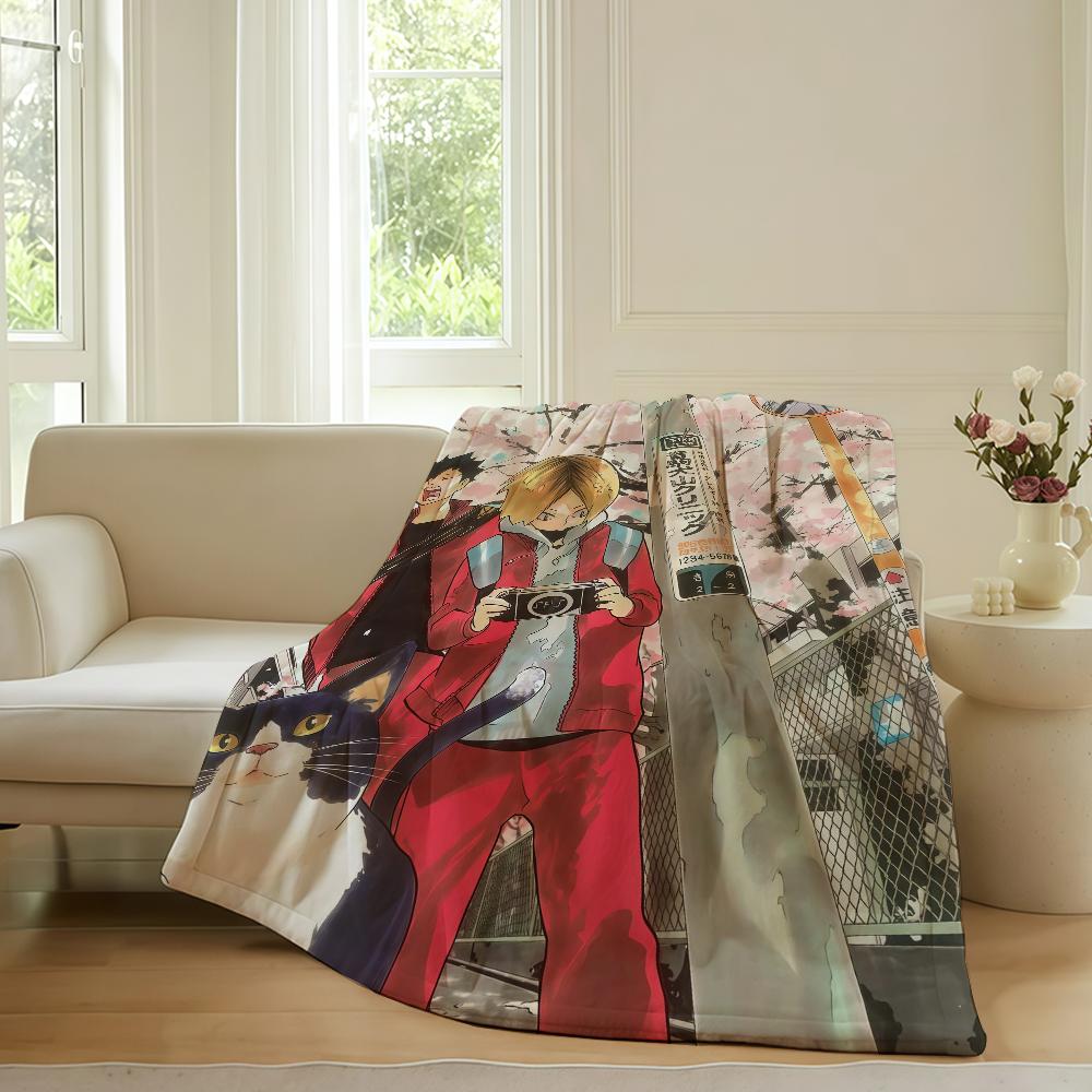 Volleyball Anime H Haikyu!! Blanket For Sofa Office Bed Plane Travel Sleep Read Relax Camping Soft And Warm