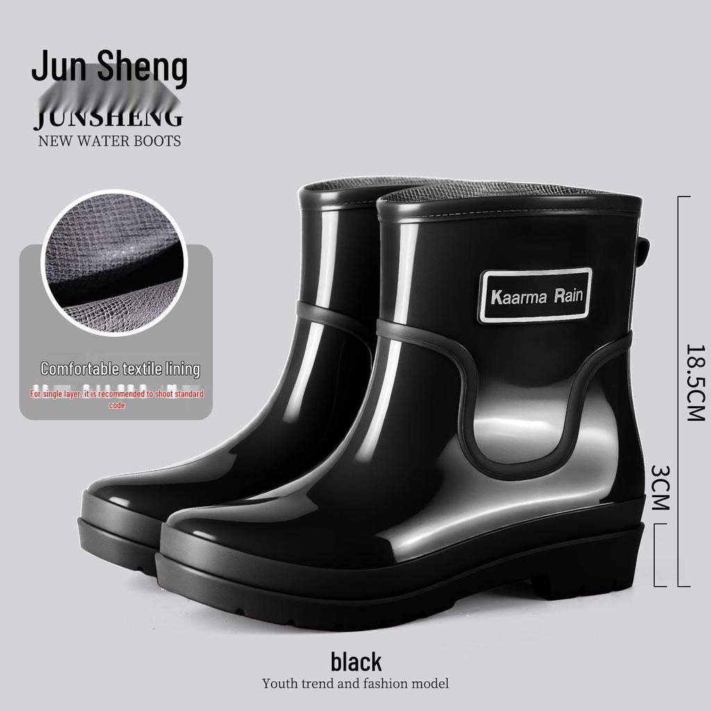 Exquisite Women's Short Rain Boots - Non-slip, Waterproof, and Stylish for Spring and Autumn