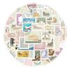 50 Retro Stamps Doodle Stickers Suitcase Car Notebook Skateboard Water Cup Waterproof Decorative Stickers