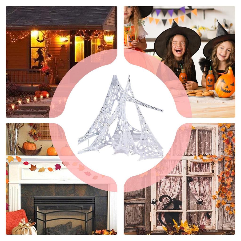 Gaza Halloweenowa Tkanina z Pajęczyną Halloweenową Dekoracja Sceny Rekwizyt Tło do Fotobudki Akcesoria Horrorowe Na Gałęzie Płot Werandę