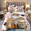 Starry Animals Bedding Set, Cat Duvet Cover Set With Pillowcases, Galaxy Comforter Case, Twin Size Bedding, Animal Cartoon Cat