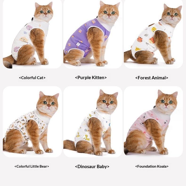 Cat Spay Recovery Suit Post Surgery Anti Licking Pet Bodysuit Breathable Thin Female Cat Nursing Wear Puppy Dog Dresses