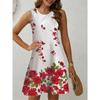 Floral Pattern Women Trend Mini Dresses Summer Sleeveless 3d Flower Printed Street Ladies Dress Casual Dress Y2k Ladies Clothes