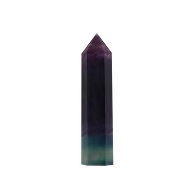 Natürlicher Fluorit Quarz Kristall Stein Amethyst sechseckige Zauberstab Spitze