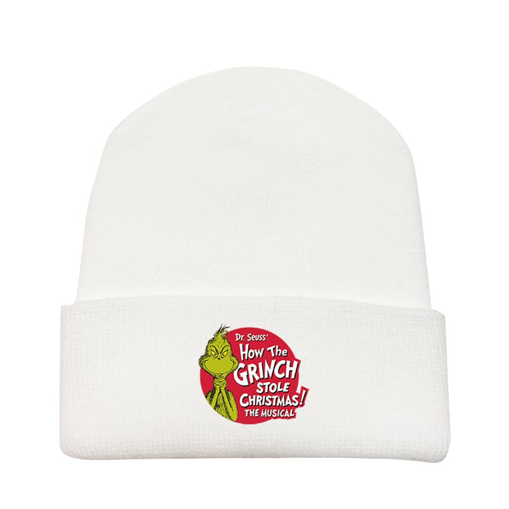 Christmas Geek New Line Velvet Hat Knitted Hat Winter Anti-freeze Sun Hat Printed Green Hat