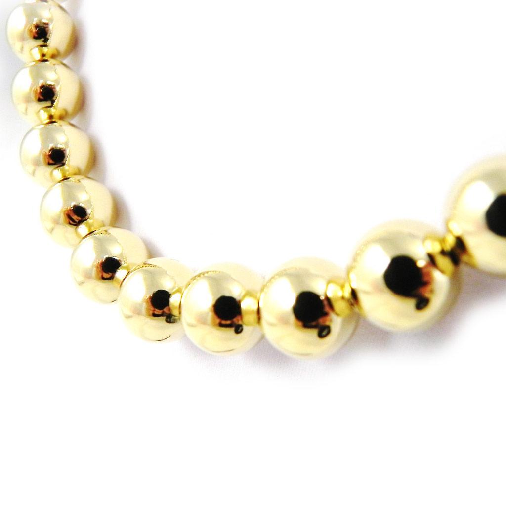 Les Trésors De Lily [H0390] - Gold Plated Necklace 'Marbles' 50 Cm 10 Mm