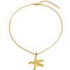18K Gold Plated Stainless Steel Starfish Pendant Necklace