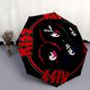 1 Compact Windproof Umbrella with Automatic Opening and Closing - Heavy Duty Rock Pattern, One-Touch Button, Portable Windproof Design