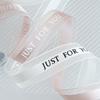 Craft 2.5cm Chiffon Silk Ribbon "JUST FOR YOU" DIY Printed Ribbon Flexible Sheer Wrap Decor Ribbon Valentine