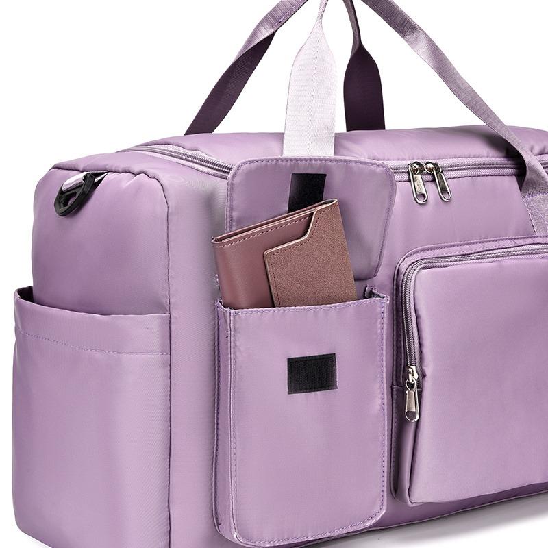 Unisex Large Capacity Travel Bag Nylon Sports Gym Tote Bags for Women Weekender Overnight Duffle Bag with Shoe Compartment