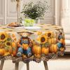 Thanksgiving Sunflower Pumpkin + Scarecrow, Healing Tablecloth, Creating An Autumn Table Atmosphere Tablecloth