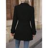 TIFICY Women's Fashion Casual Solid Color Print Autumn Winter Long Sleeve POLO Neck Jackets & Coats