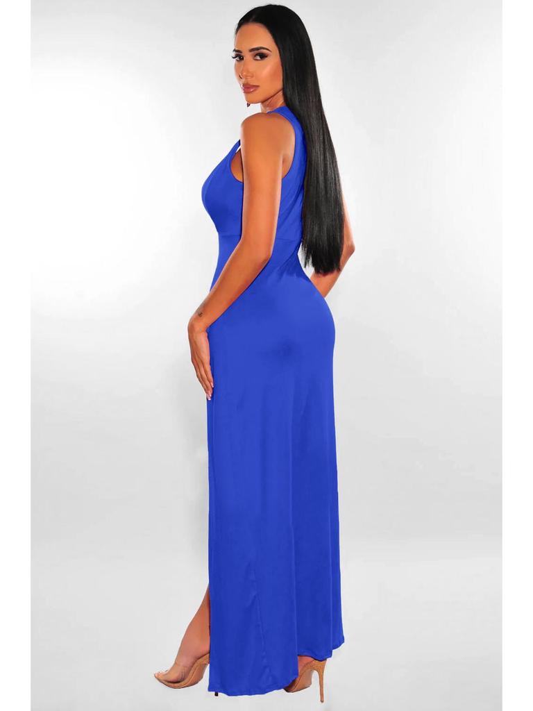 2023 Sommer Mehrfarbiges Tiefes V Schlitz Bandagenkleid - Damen Langkleid für Nachtclubs