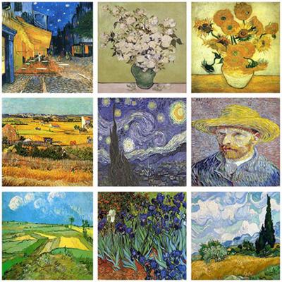 Sada 5D DIY Diamond Painting Kit Van Gogh pracuje Diamantové umění Vyšívání kamínky Dekorace pro domácnost