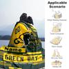Green Bay Rugby Fans Customize Text Blanket Gift Personalized Blanket Ultra-Soft Throw For Office Chair Picnics Bedding Bed Four Seasons Multipurpose