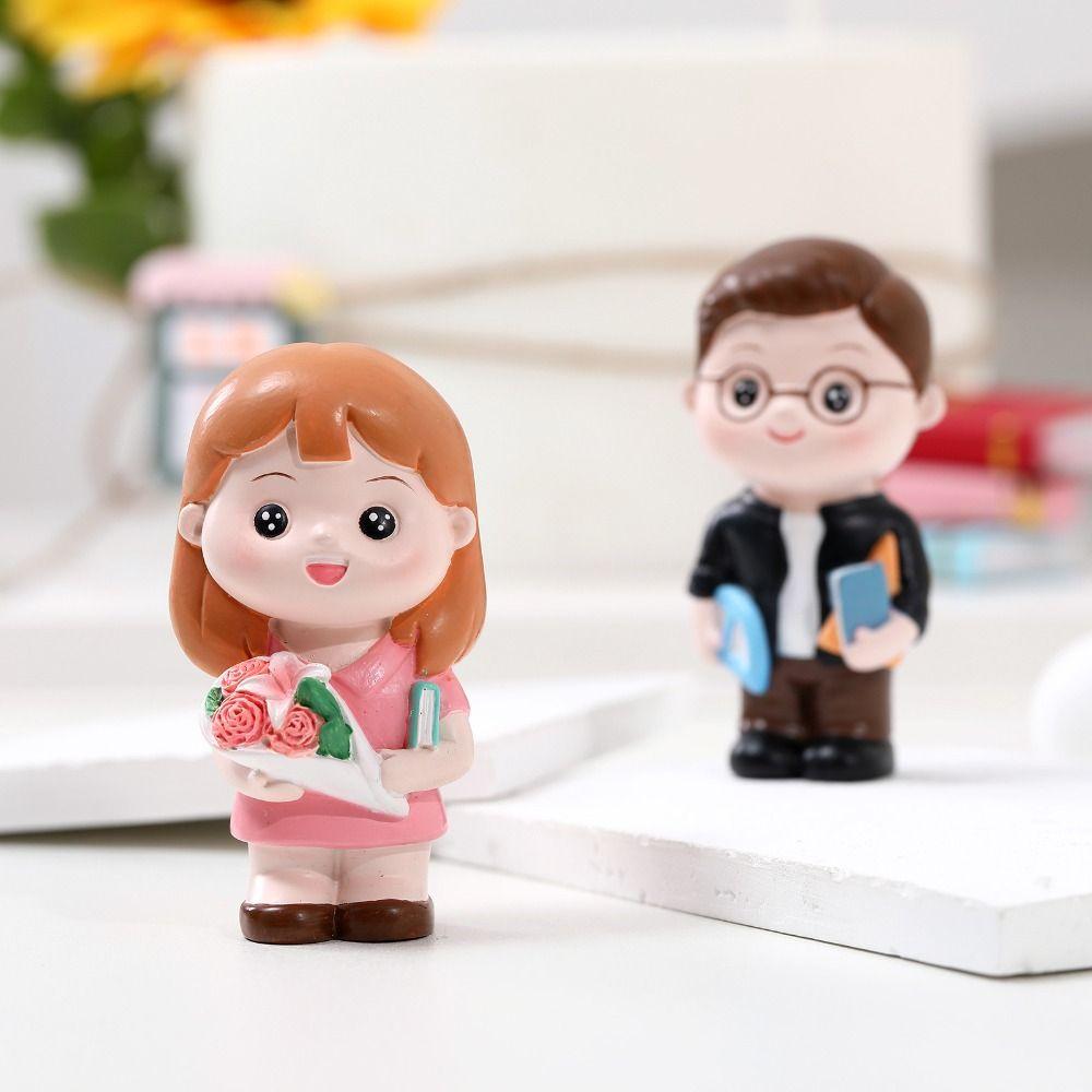 Resin Teacher Figurine Model DlY Baking Cake Decoration Teacher Statue Ornaments Collection Crafts