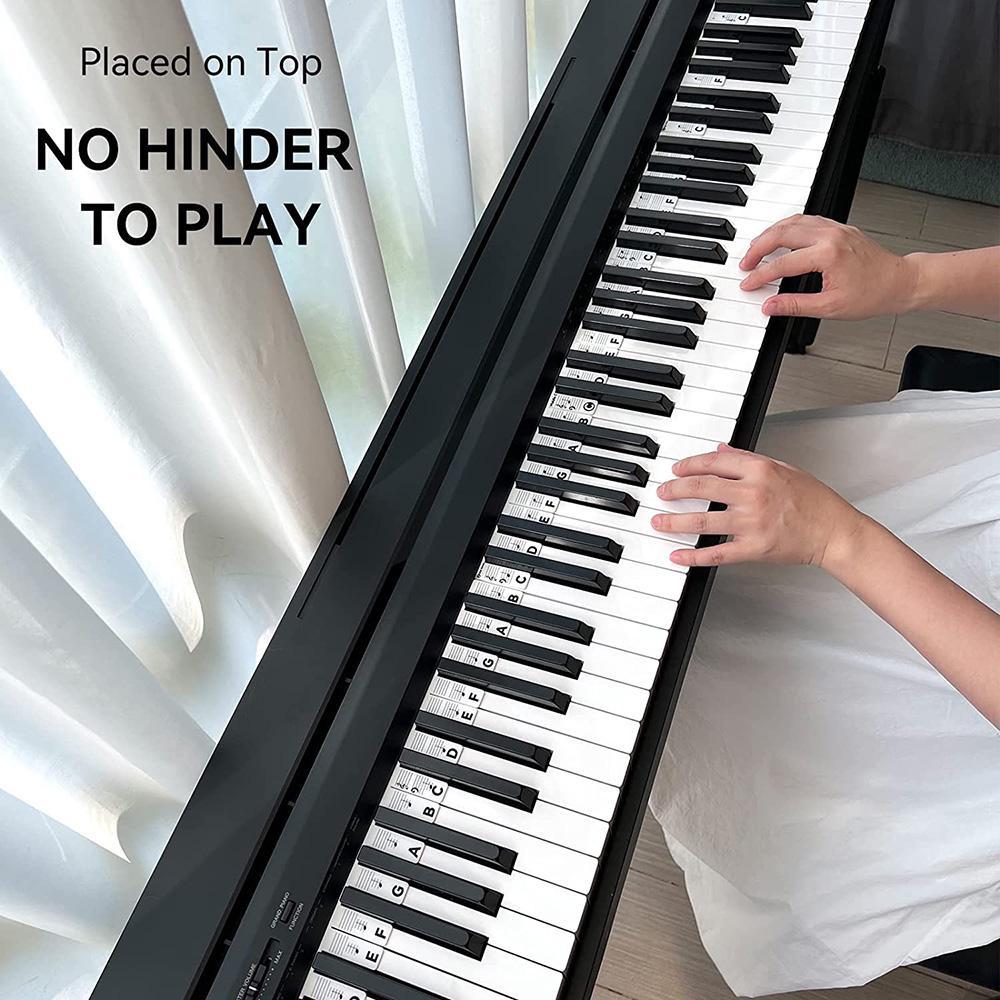 88 Key Full Size Piano Notes Guide Strip for Beginner Silicone Removable Reusable Piano Keyboard Note Labels No Sticky for Practices Learning MYY