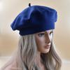 French Women's Wool Knit Striped Beret: Warm, Elastic, Brimless Winter Hat
