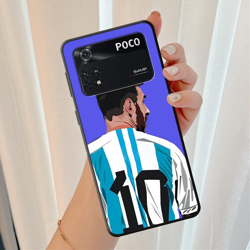 Phone Case for Poco X7 C71 X4 Pro M5s M7 M3 M4 Pro C40 C50 X3 NFC F3 F7 C75 X5 C51 C61 Soft Cover Football Star Numbers
