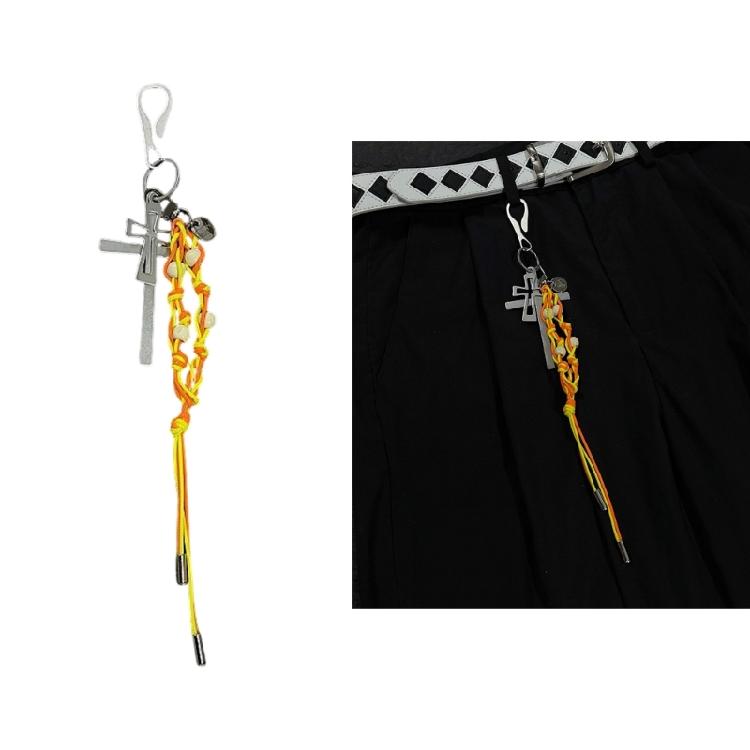 Multifunction Braided Rope Crosses Pendant for Keychain Bag Decoration Unisex Fashion Accessory Gift