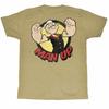 Popeye Man Up Khaki Heather Adult T-Shirt