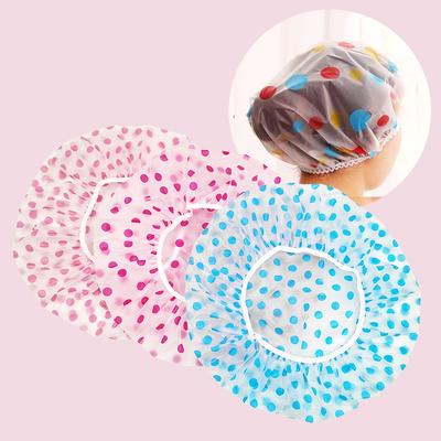 Thickened Shower Cap Female Waterproof Bath Household Printed Adult Bath Cap Anti-fume Hat PEVA Enlarged Shower Cap