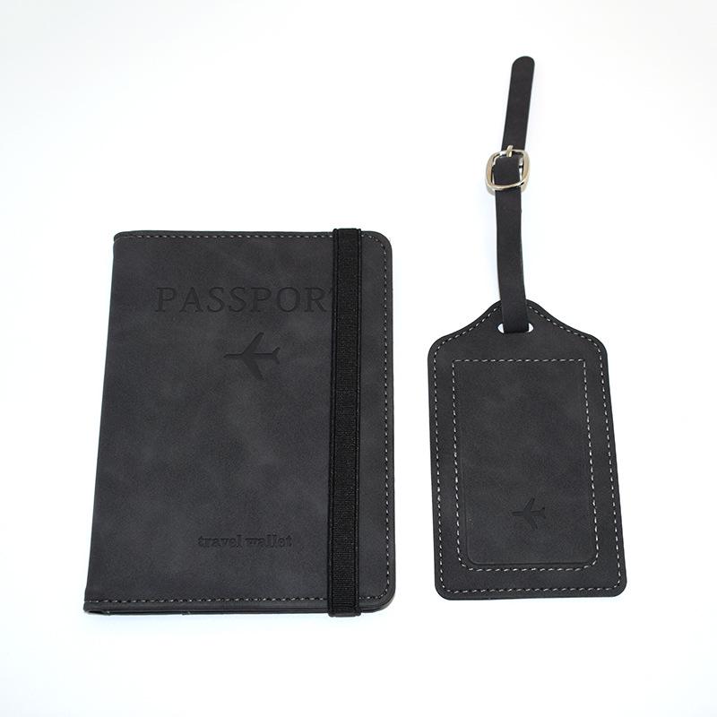 Multicolor PU Leather Passport Cover & Luggage Tag Set