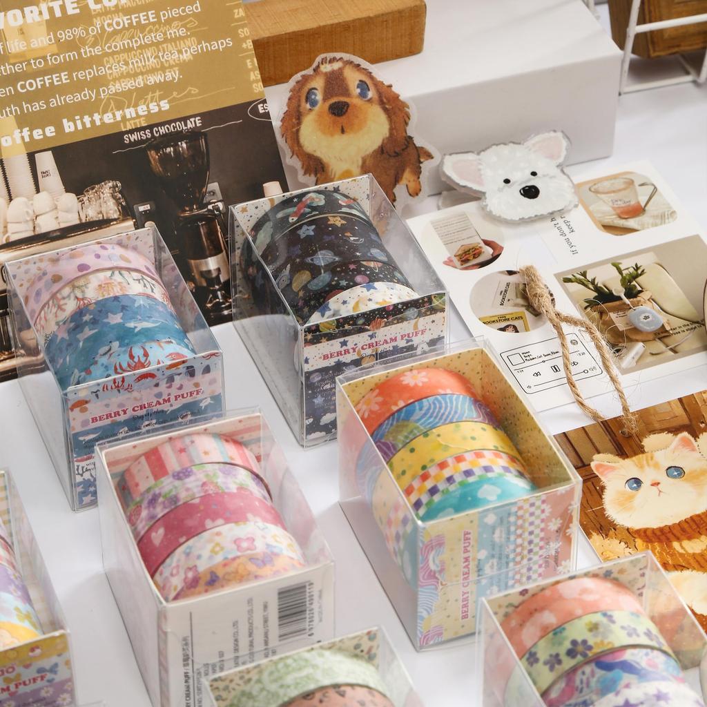 YUBBAEX Masking Retro Basic Washi Value Perfect for and Scrapbooks Tape, 60-Roll Set, Design, Pattern, Tape, Pack, Planners, Decorations, Wrapping,