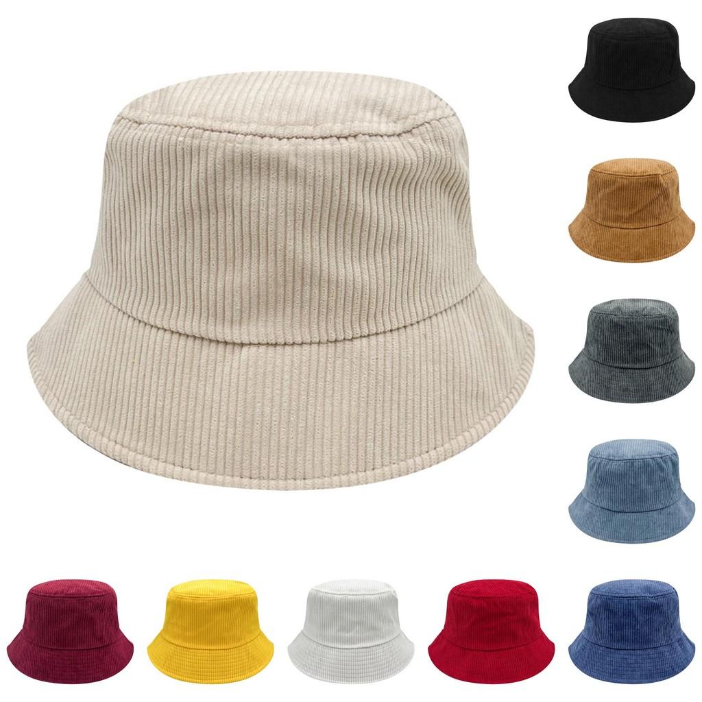 Winter Vintage Bucket Hat Couples Solid Color Insulated Breathable Sunshade Hat