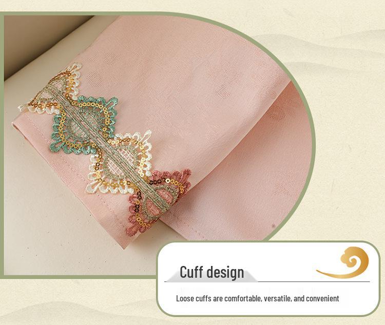 2026 Chinese Style Embroidered Stand Collar Women's Long Sleeve Shirt