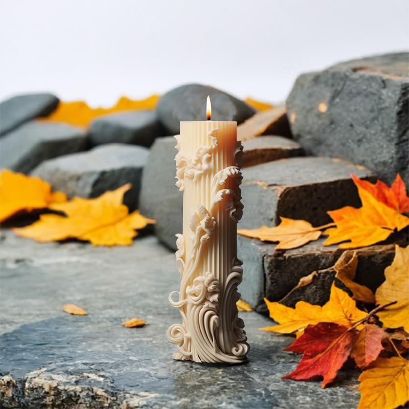 Silicone Mold for Aromatherapy Candles European-Style Cylindrical Minimalist Pillar Design