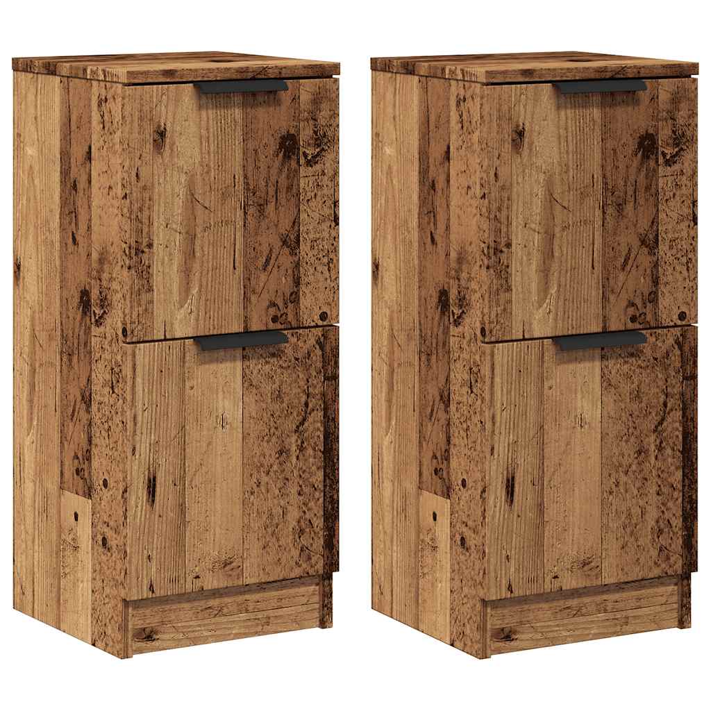 Sideboards 2 Pcs Vintage Wood Look 30 X 30 X 70 Cm Engineered Wood