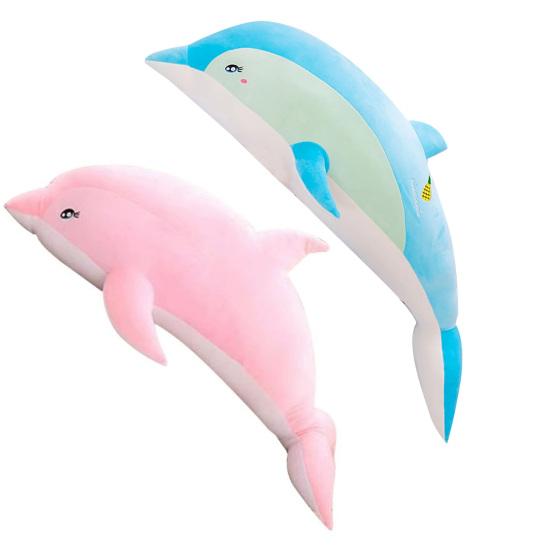 Giant Dolphin Plush Toy Soft Large Dolphin Doll Stuffed Sea Animal Hugging Pillow