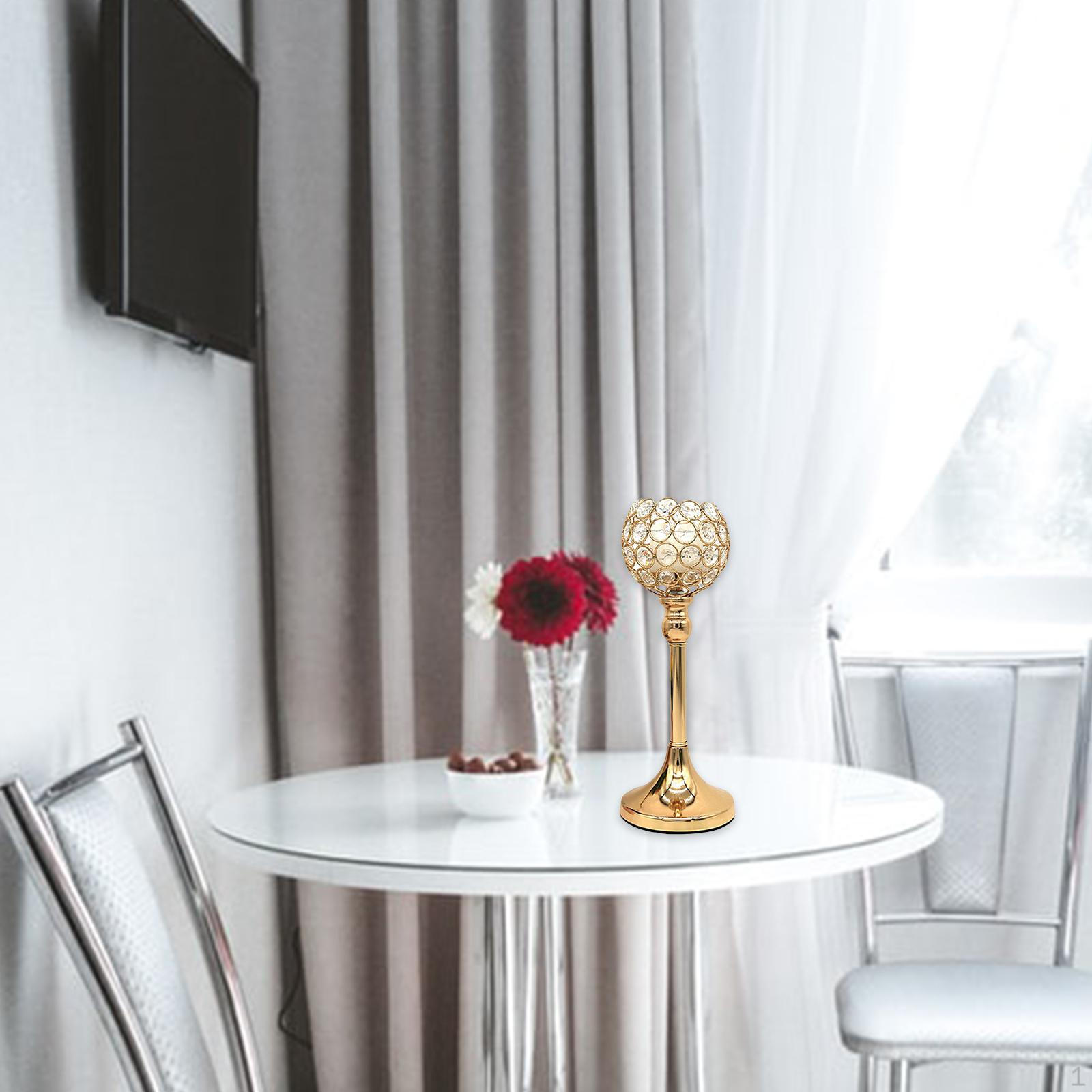 Holder Candelabra Shining Elegant Wedding Tabletop Centerpiece Ornaments Candles Home Decor 10x35cm