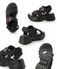 DMTR Velcro Buckle Sports Sandals Women's Thick-Soled (dm1849-L25) (Black/Black, L)