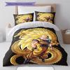 Son Goku Pattern Bedding,Quilt Set Quilt Cover Pillowcase Home Birthday Gift (1 * Duvet Cover + 2 * Pillowcase, Without Core)