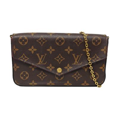 [Usado] Bolsa Felicie Pochette Monograma Clássico Lona Revestida e Couro Bolsa de Corrente Três em Um - Muito Bom #1TTAPRP