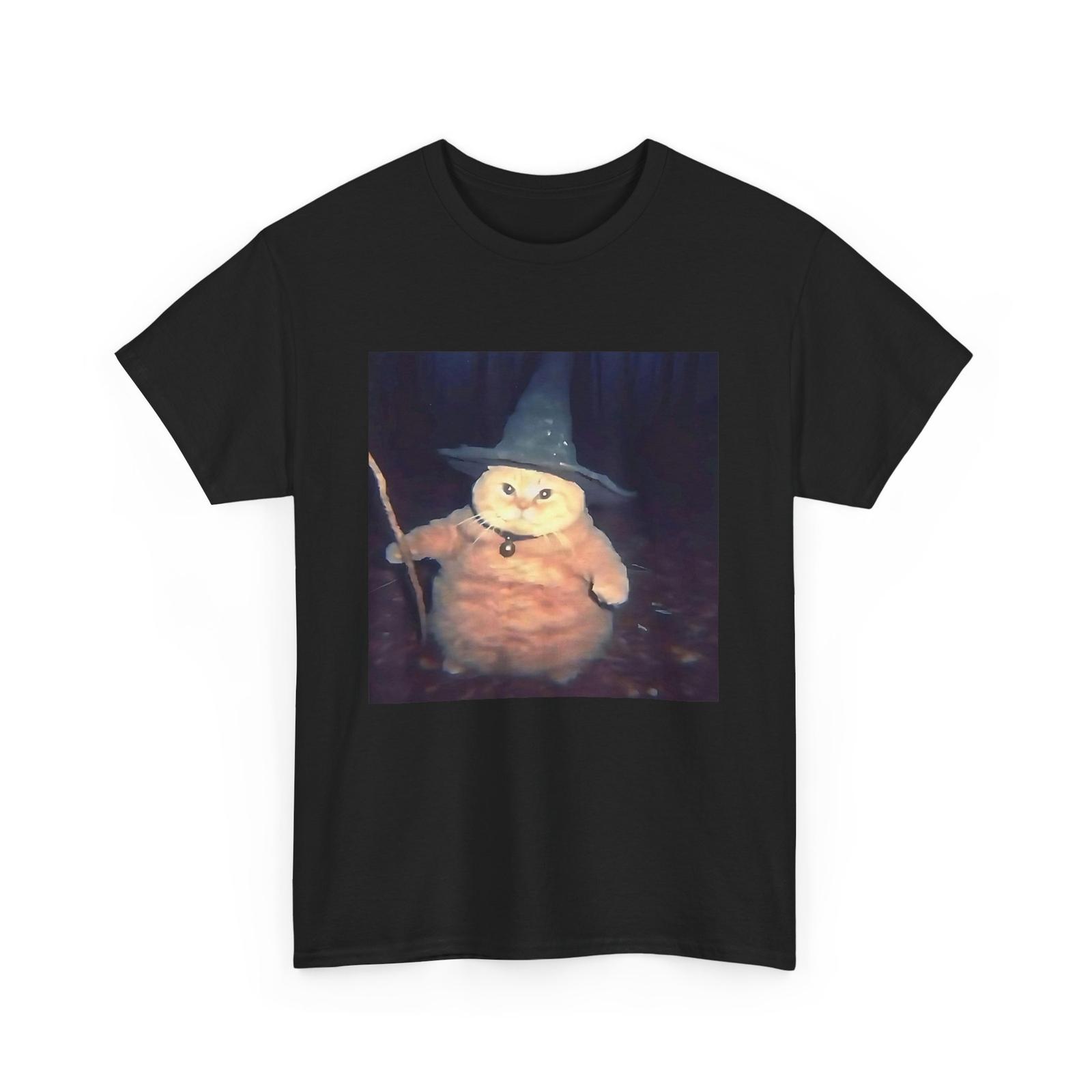 Wizard Cat Weird Funny Halloween Cat Meme T-shirt XXL