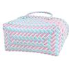 Square hand-held woven basket, plastic woven vegetable basket, waterproof and large-capacity wedding birthday party woven handbag.
