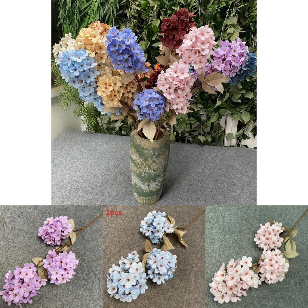 Artificial Pagoda Hydrangea Bouquet Wedding Photo Props Luxury Table Decor Faux Flower Stems 77 Chars