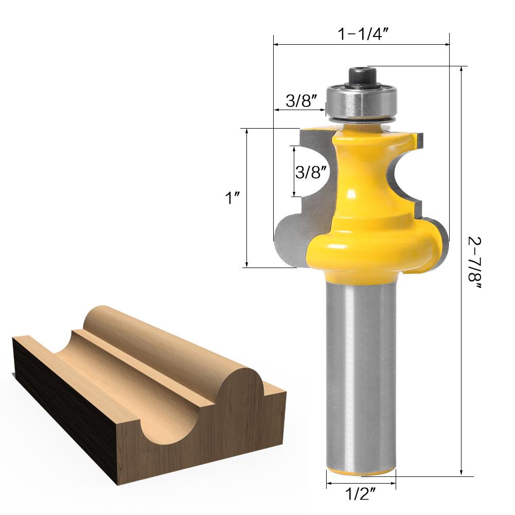 1/2 Handle Positive Half Multi-Arc Knife Woodworking Milling Cutter Line Cutter Foot Line Cutter Engraving Machine Cutter Head Cabinet Line Cutter