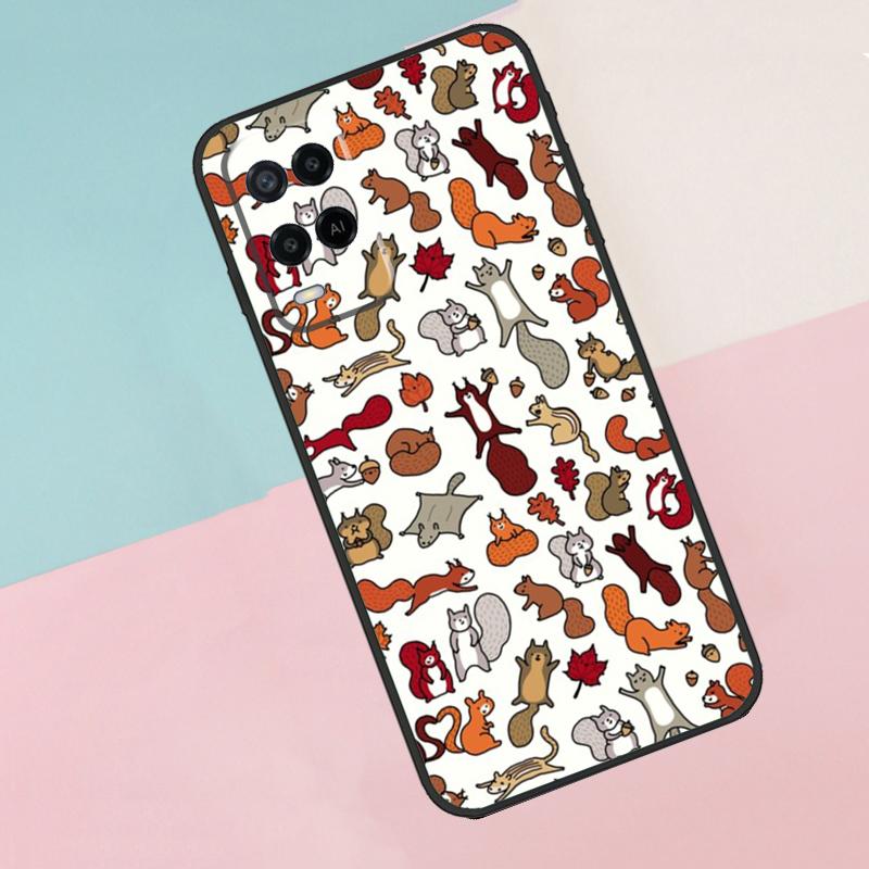 Cartoon Animal Squirrel For Oppo A74 A94 A54 A80 A78 A98 A40 A60 A18 A38 A58 A15 A17 A77 A57S A16 A76 A96 Phone Case