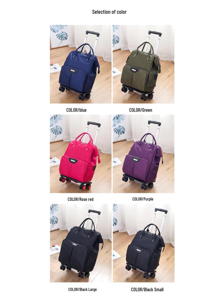 Trendig Vattentät Multifunktionell Vikbar Ryggsäck & Avtagbar Kabinväska med Hjul