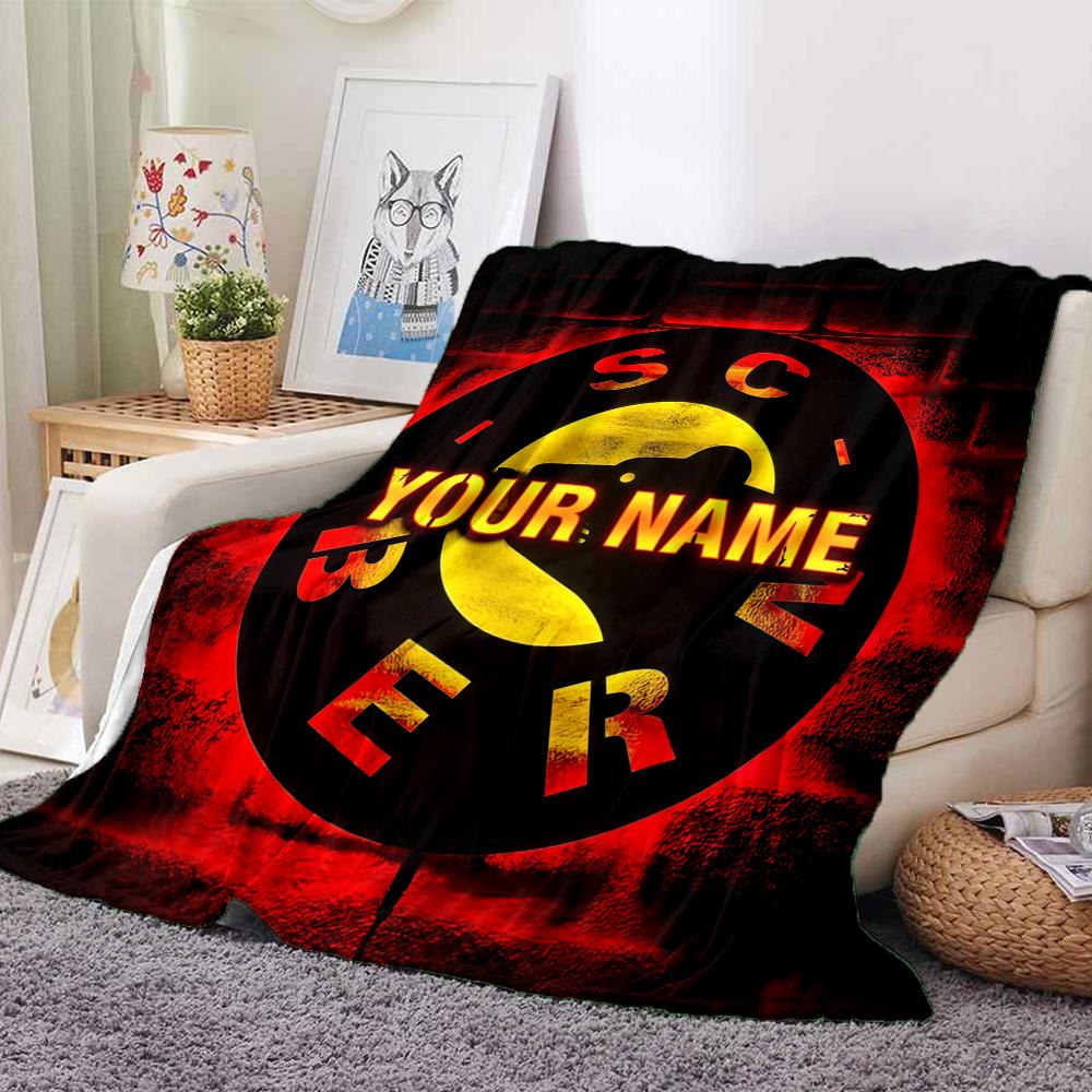 1PC Sc Bern Custom Name Patterned Flannel Blanket Suitable For All Seasons For Home Decor Warmth And Comfort Gifts Holiday Present