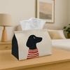 1pc Modern Minimal Illustration- Decorative Tissue Box, Dog Portrait Stripe- for Home, Party, Car, Kitchen& Bathroom- Tissue Holder for Everyday Use, 