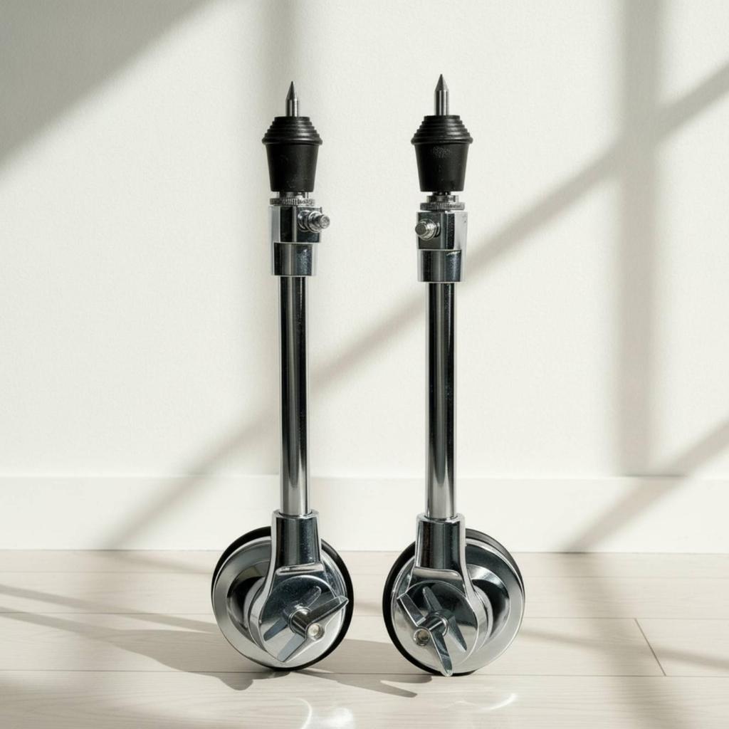 2 Pieces Drum Leg with Caster Bass Mobile Hardware for Drummers, Percussionists, Stage,