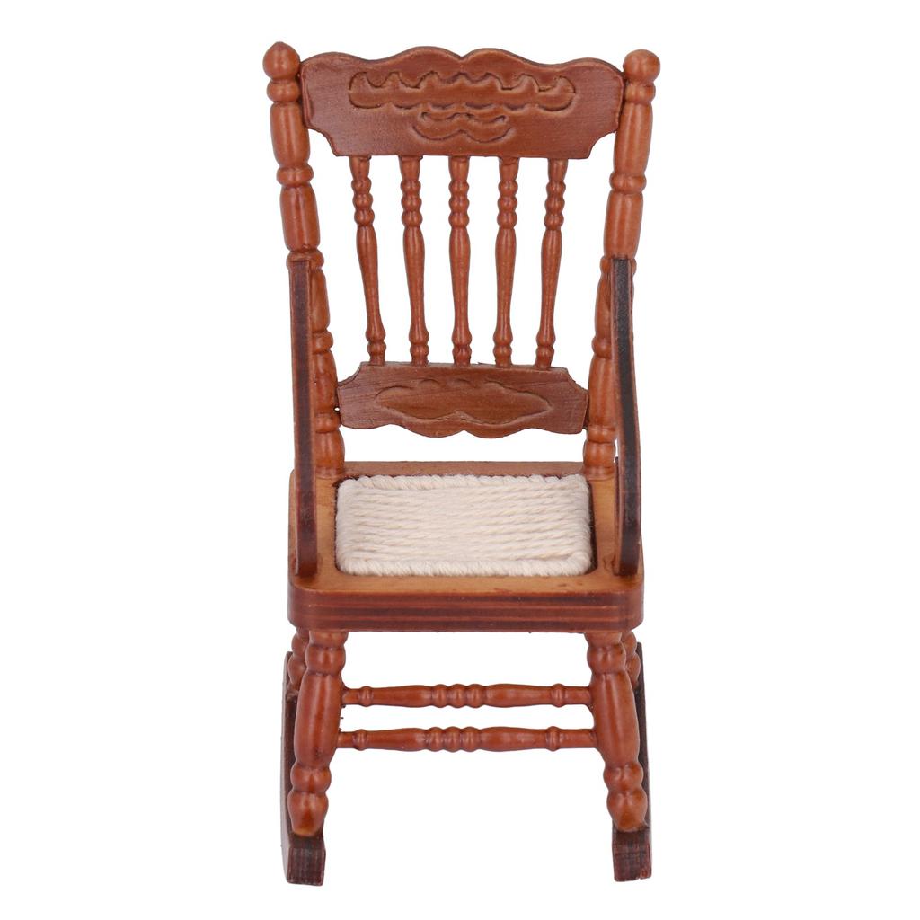 Dollhouse Miniature Chair Exquisite Details Bright Color Miniature Dollhouse Wooden Furniture for