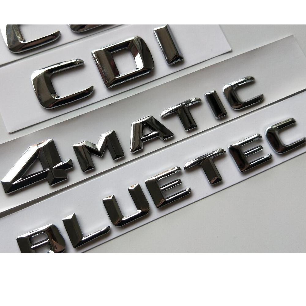 3D Chrome Silver Letters For Mercedes Benz W221 W222 S320 S350 S400 S450 S500 S550 S560 S600 S650 S680 CDI BLUETEC 4MATIC Emblem