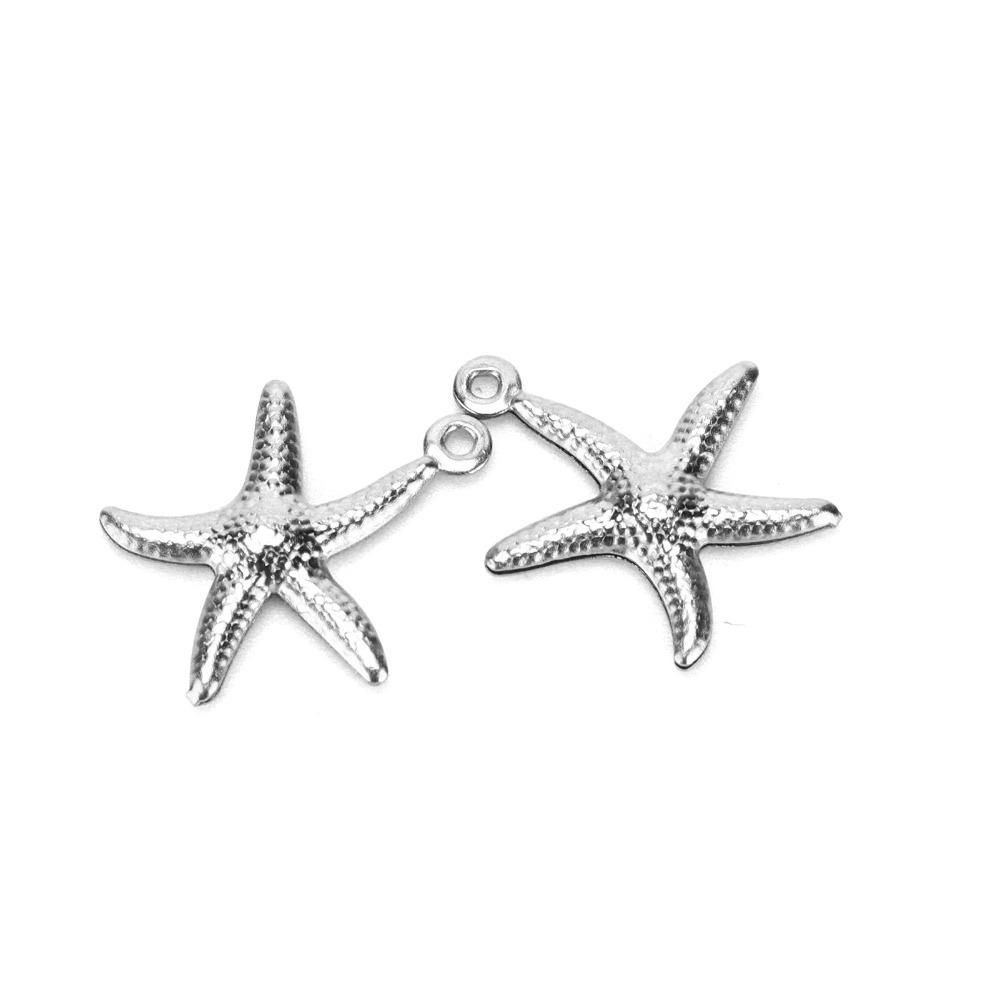 50pcs Stainless Steel Beach Jewelry Small Ocean Starfish Pendant Starfish Pendant Earring Making